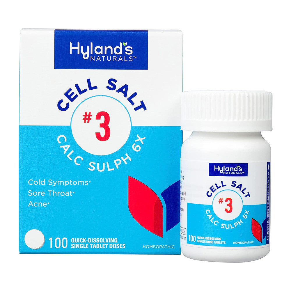 Hylands Naturals Cell Salt No 3 Calc Sulph 6X Tablets, Cold Relief, 100 Ct
